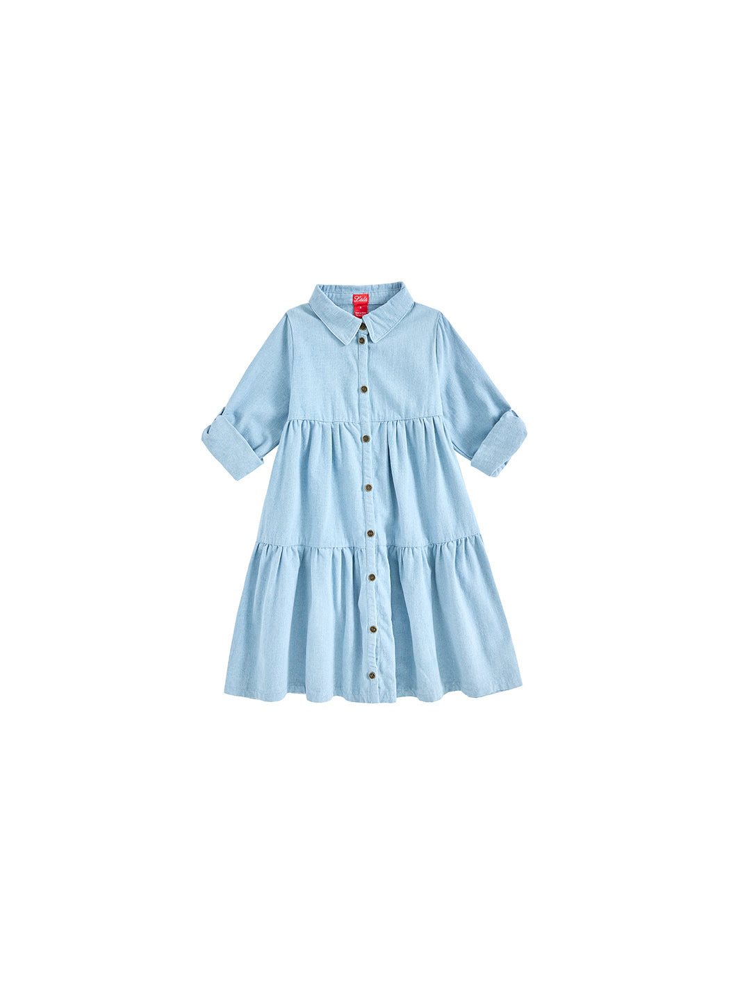 Denim Trim Dress - Pale Blue Denim