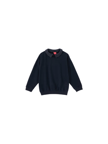 Detachable Denim Collar Top - Black Denim