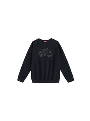 Denim Applique Top - Black