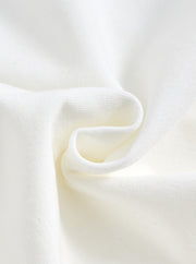 Denim Applique Top - White