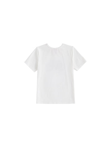 Denim Applique T-shirt - White