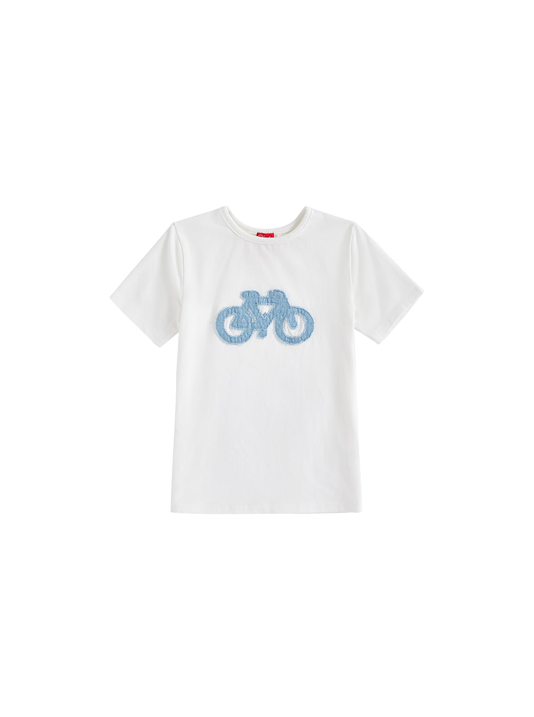 Denim Applique T-shirt - White