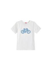 Denim Applique T-shirt - White