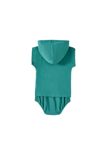 Baby Embroidered Set - Deep Green