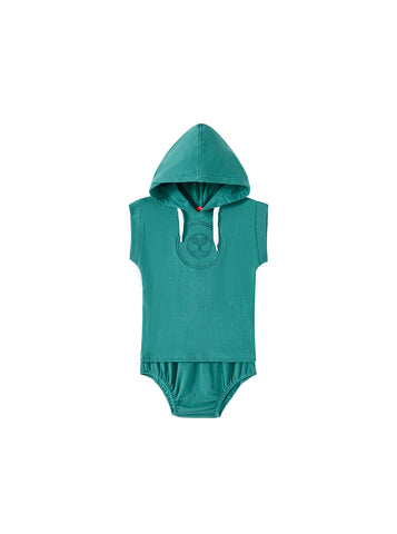 Baby Embroidered Set - Deep Green