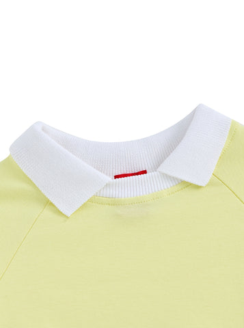 Rib Neck Collar Polo