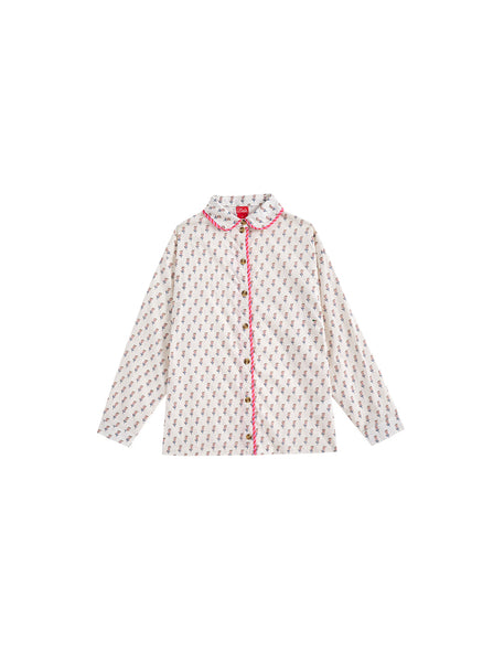 トップス Floral Stripe Jacquard Shirt Men's Purple & White Jacquard Floral Stripe Slim Shirt | Hawes