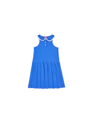 Classic Low Waisted Pleated Jumper - Deep Royal blue