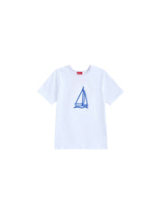 Classic Front Print T-shirt - White/Deep Royal Blue