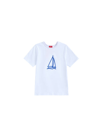 Classic Front Print T-shirt - White/Deep Royal Blue