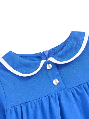 Color Combo Dress - Deep Royal blue