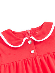 Collar Binding Dress - Red