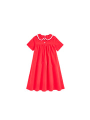 Collar Binding Dress - Red