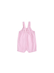 Denim Stripe Short Leg Romper - Lt. Pink