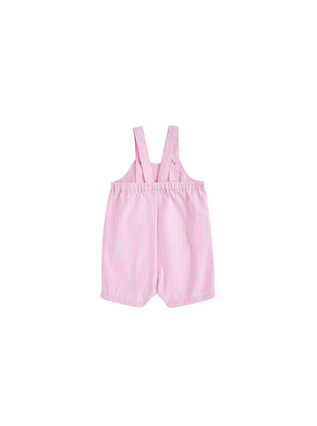 Denim Stripe Short Leg Romper - Lt. Pink