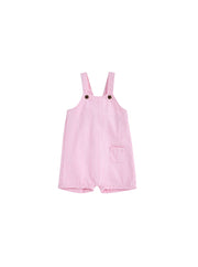 Denim Stripe Short Leg Romper - Lt. Pink