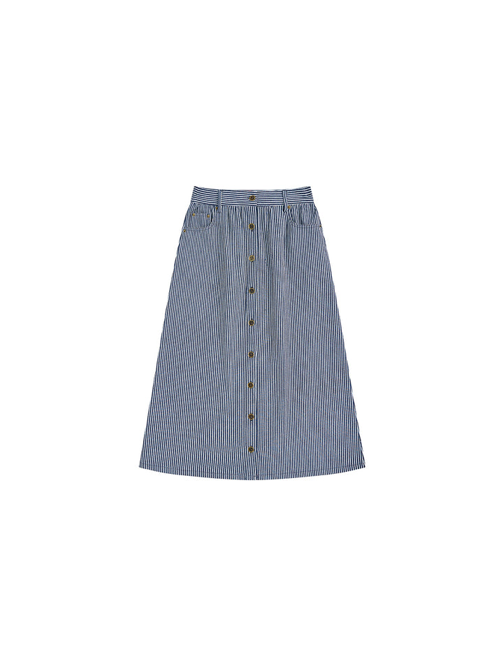 Denim Stripe Skirt