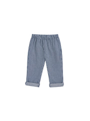 Elastic Waist Long Pants - Navy