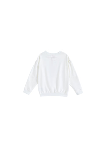 Print Emblem Top - Winter White/ Lt. Blue