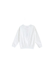 Print Emblem Top - Winter White/Navy