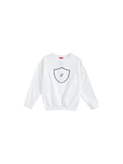 Print Emblem Top - Winter White/Navy