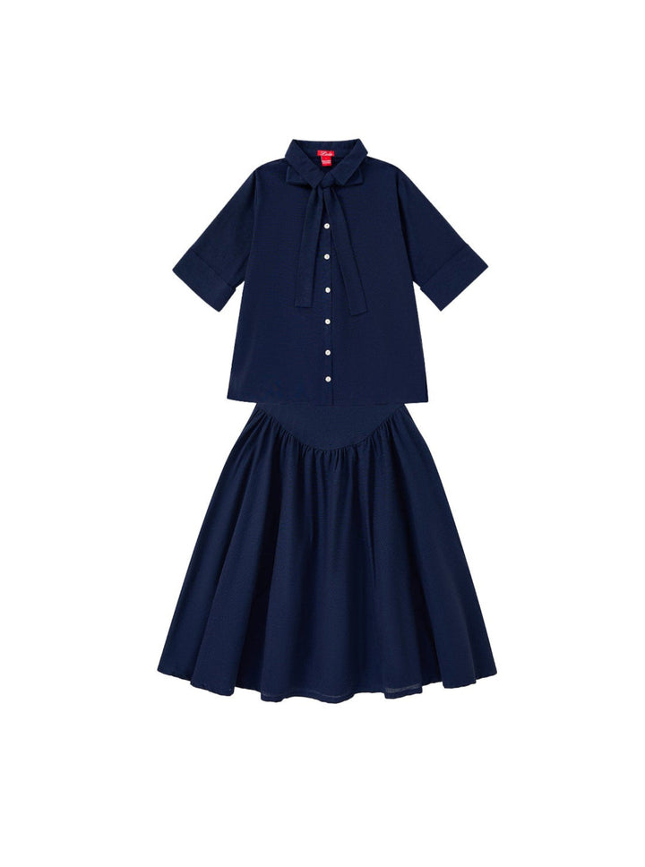 Girl Bow Set - Navy