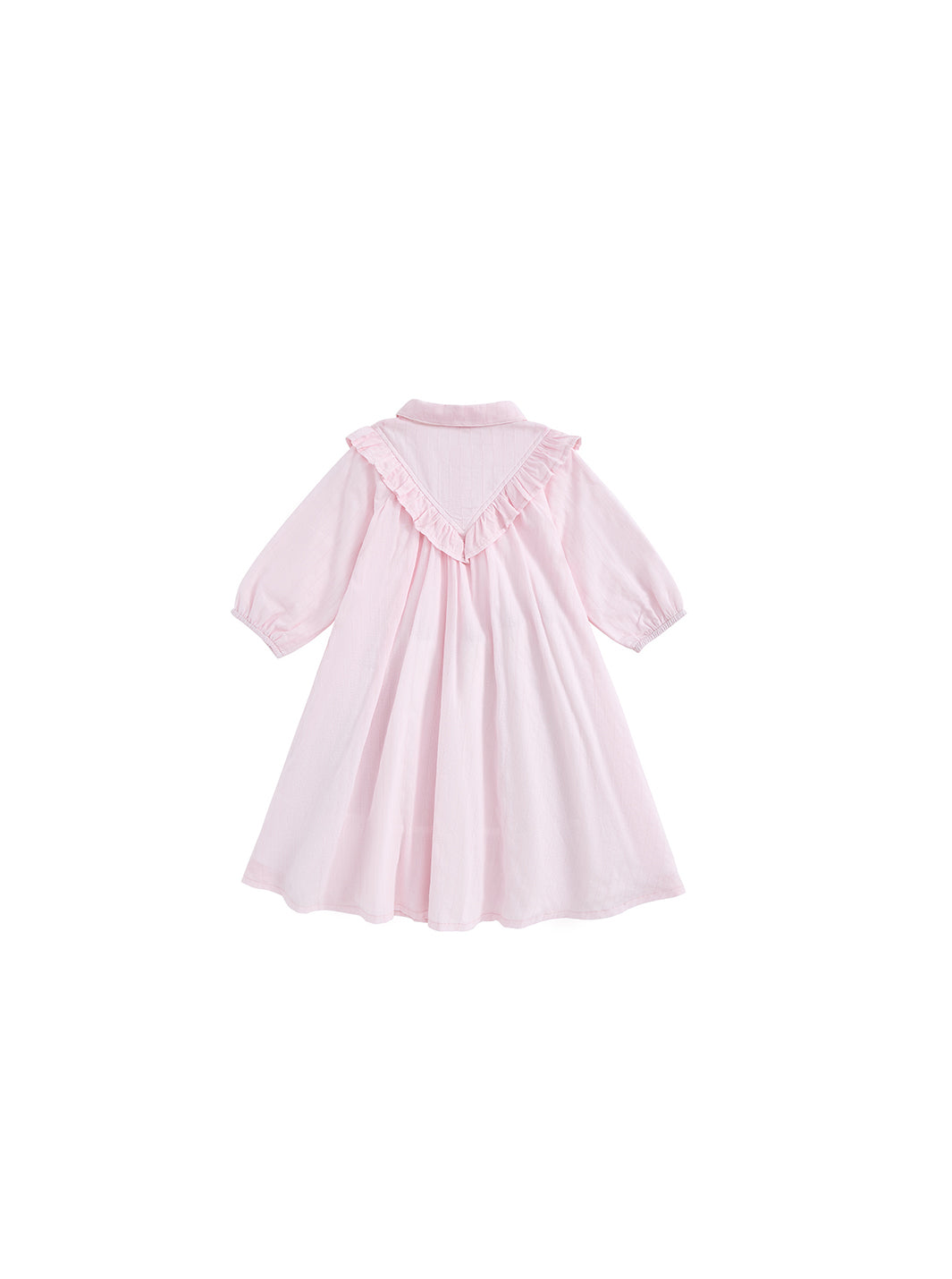 Eyelet Striped Ruffle Dress