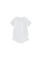 Boy Eyelet Striped Set