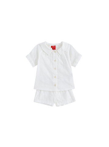 Boy Eyelet Striped Set