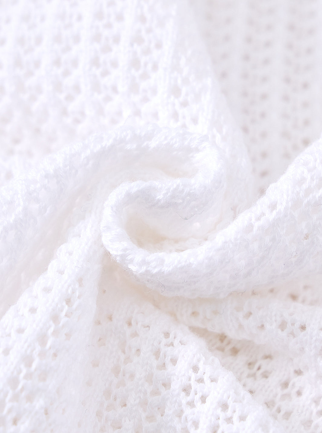 Striped Eyelet Vest - White