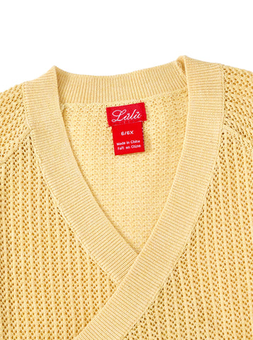 Wrap Style Cardigan - Baby Yellow