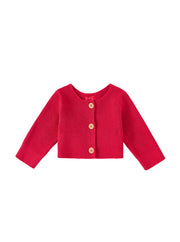 Baby Cardigan Crop Sweater - Red