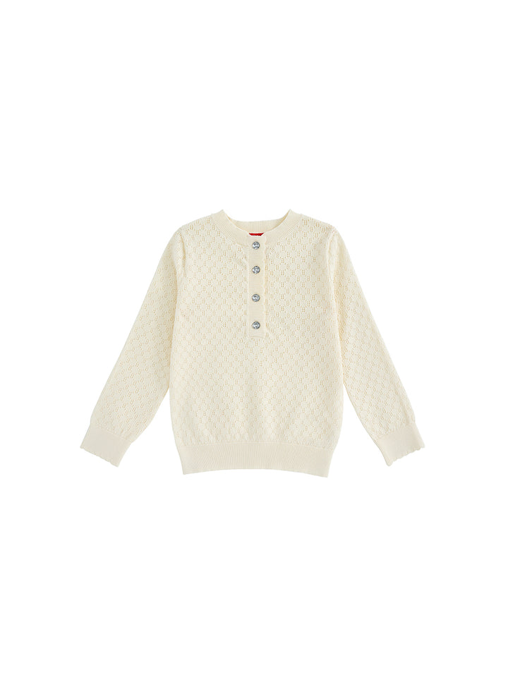 Buttons Sweater - Almond White