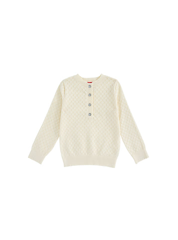 Buttons Sweater - Almond White