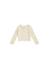 Crop Length Sweater - Almond White