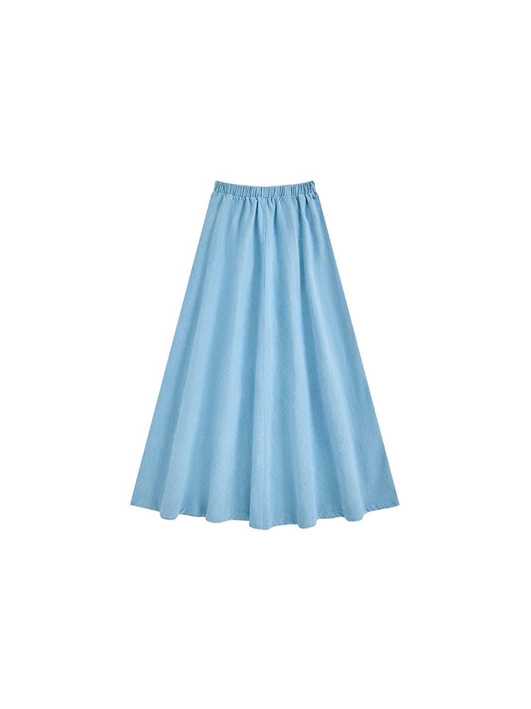 Denim Patch Midi Skirt - Pale Blue Denim