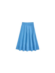Denim Patch Classic Midi Skirt - Blue Denim