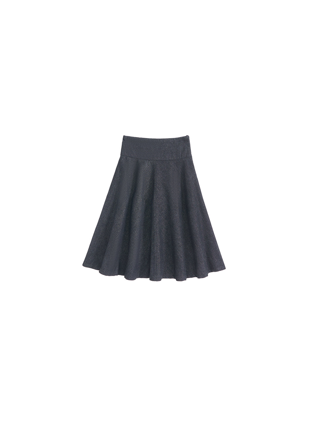Denim Patch Yoke Skirt - Black Denim