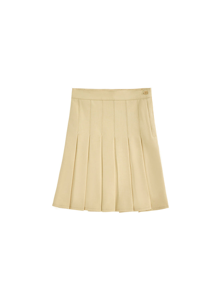 Pleated Skirt - Pale Yellow
