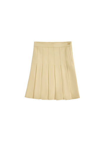 Pleated Skirt - Pale Yellow