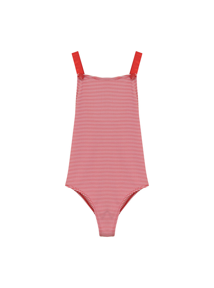 Seersucker Stripe Swimsuit - Red Stripe