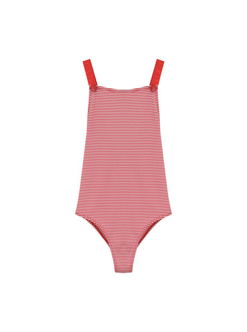 Seersucker Stripe Swimsuit - Red Stripe