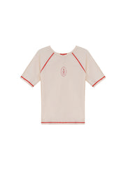 Boy Seersucker Stripe Swim Set - Red Stripe