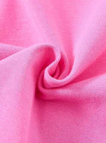 Basic Cardigan Crop Length T-shirt - Hot Pink
