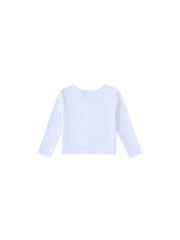 Basic Cardigan Crop Length T-shirt - White