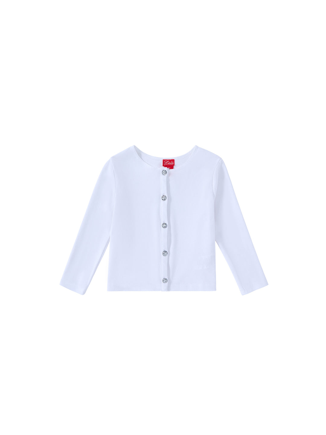 Basic Cardigan Crop Length T-shirt - White