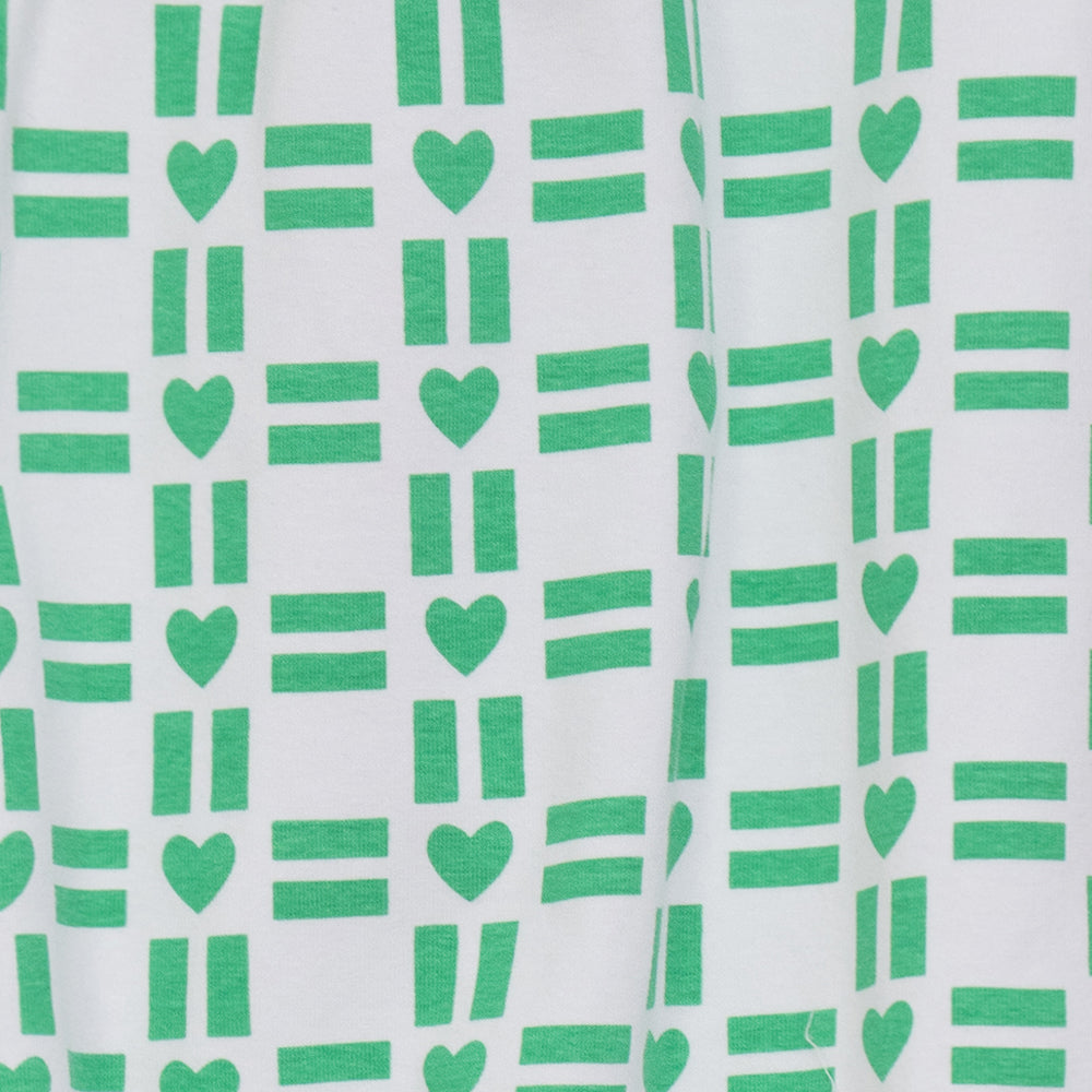 All Over Heart Print Romper - White/Green