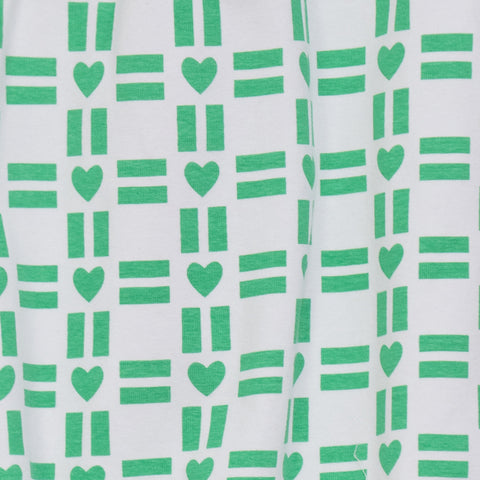 All Over Heart Print Romper - White/Green