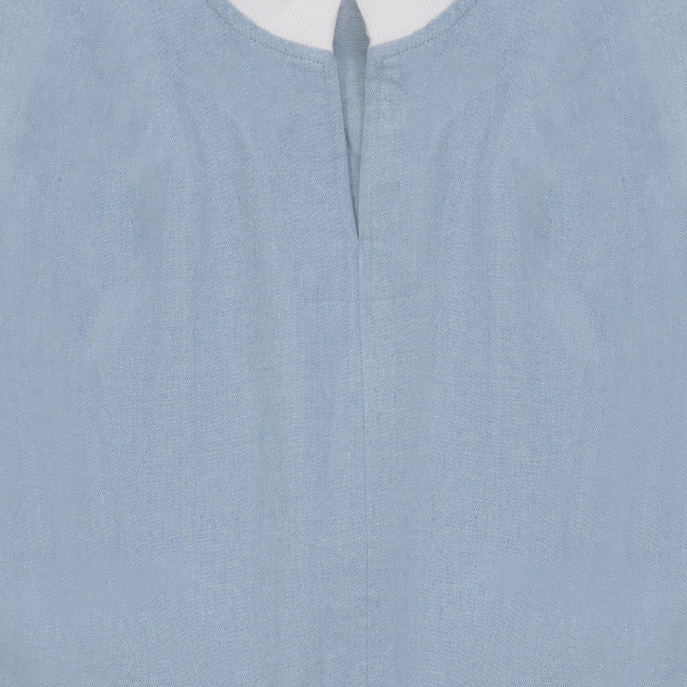 Denim Trim Vest - Pale Blue Denim