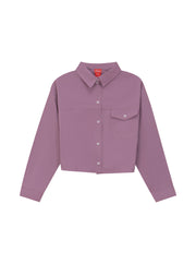 Pocket Crop Shirt - Purple
